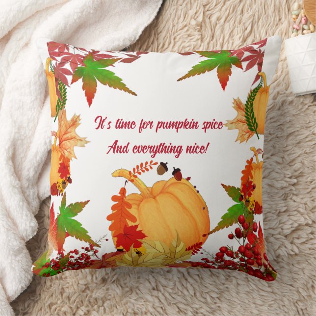 Herbst Pumpkin Herbst Berries farbenfrohe Ahorn-Bl Kissen (Decke)