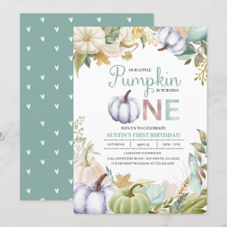 Herbst Pumpkin Herbst Erster Geburtstag Einladung