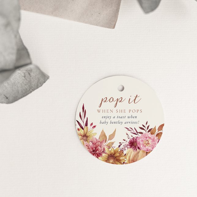 Herbst Pumpkin & Herbst Wildblumen Kinderdusche Geschenkanhänger (Von Creator hochgeladen)