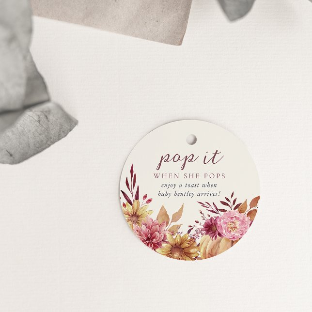 Herbst Pumpkin & Herbst Wildblumen Kinderdusche Geschenkanhänger (Von Creator hochgeladen)