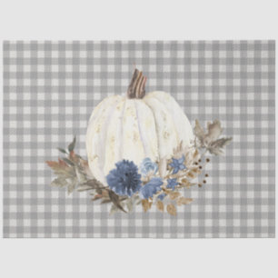 Herbst Pumpkin Navy Blue Floral Buffalo Kariert Seidenpapier
