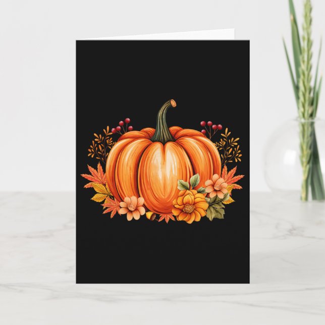 Herbst Pumpkin Saison Retro Halloween Herbstdanksg Karte (Vorderseite)