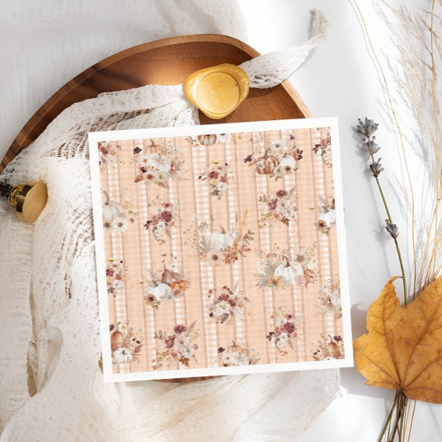 Herbst Pumpkins Floral Baby Dusche Serviette (Von Creator hochgeladen)