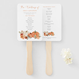 Herbst Pumpkins Florals Hochzeitsprogramm Fächer