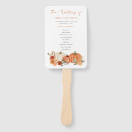 Herbst Pumpkins Florals Hochzeitsprogramm Fächer