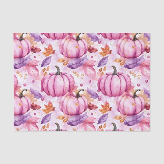 Herbst-Pumpkins und fallende Blätter Dekoratives M Seidenpapier (Vorderseite)
