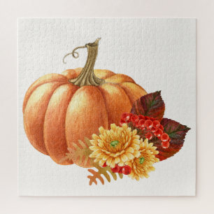Herbst-Puzzle mit Kürbis Puzzle