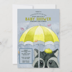 Herbst Raccoon Kinderdusche Einladung