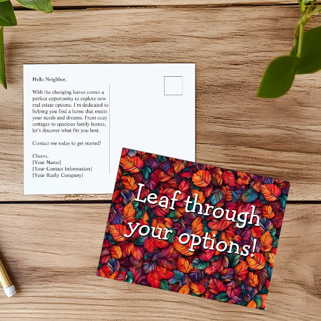 Herbst Real Anwesen Realtor Broker Marketing Maile Postkarte (Von Creator hochgeladen)