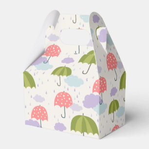 Herbst-regnerischer Tag mit Regenschirm-Muster Geschenkschachtel