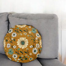 Herbst Retro Boho Mustard Blume Muster
