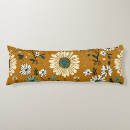 Herbst Retro Boho Mustard Blume Muster Seitenschläferkissen