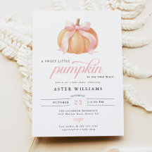 Herbst-Rosa-Schleife-Kürbis-Baby-Party