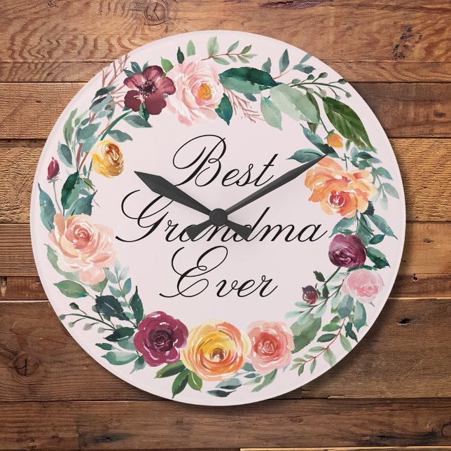 Herbst Rose Blume Blumenstrauß bester Gran Café Große Wanduhr (In situ)