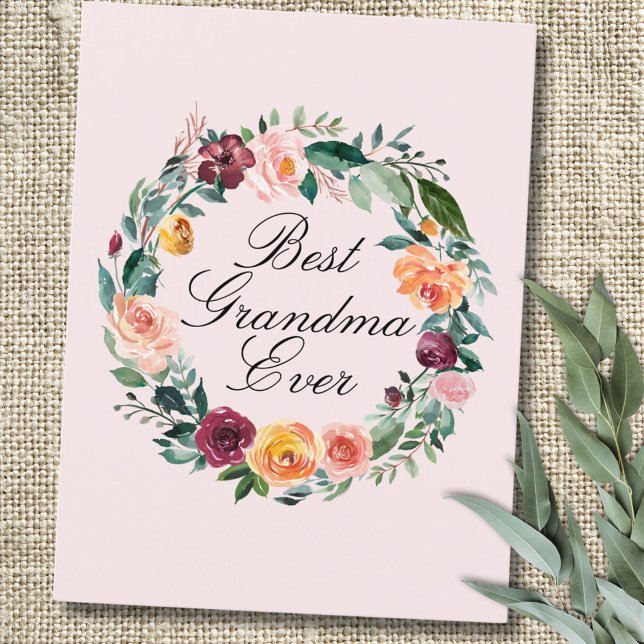 Herbst Rose Blume Blumenstrauß bester Gran Café Postkarte (In situ)