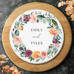 Herbst Rose Blume Blumenzeremonie Magnet<br><div class="desc">Die Herbst Rose Blume Blumenreath Gastgeschenk Hochzeit Magnet. Mit Aquarellbild Blume und Blätter für Ihren besonderen Tag.</div>