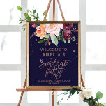 Herbst Rose Gold Junggeselinnen-Abschied Willkomme Poster<br><div class="desc">In dieser Herbstblüte Rose Gold Junggeselinnen-Abschied Begrüßungposter ist ideal für eine Hochzeit im Herbst Dusche. Das Design ist mit einem atemberaubenden Blumenstrauß, orangefarbenem Pfirsich und marsala burgundy Blume mit Imitaten Rose Goldfolie Typografie und Konfetti. Passen Sie das Poster mit dem Namen der Braut, die zu sein hat, und dem Datum...</div>
