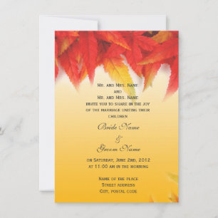 Herbst-Rote Blätter Einladung zur Hochzeit