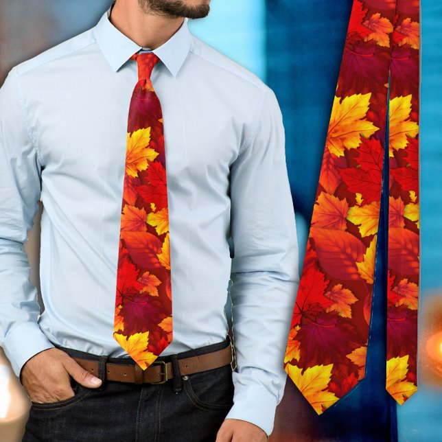 Herbst Rote Blätter Erntedank Neck Tie Krawatte (Von Creator hochgeladen)