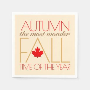 Herbst Rote Blätter Word Art Wonder Fall ... Serviette