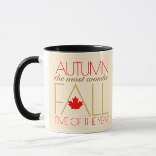 Herbst Rote Blätter Word Art Wonder Fall ... Tasse