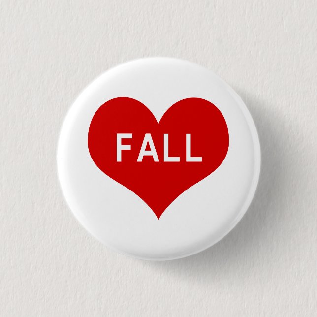 HERBST Rotes Liebesherz Knopf Button (Vorderseite)