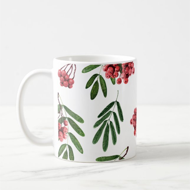 Herbst Rowan, helles Aquarellfeld. Kaffeetasse (Links)