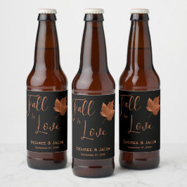 Herbst Rückgang in Liebe Kupfer Brown Schwarzer Ru Bierflaschenetikett