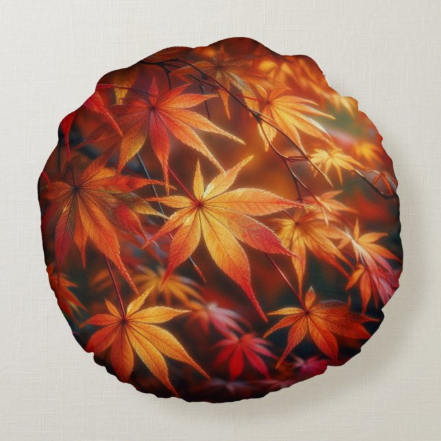 Herbst Rundes Kissen (Rückseite)