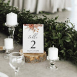 Herbst Rustikal Personalisiert Tischnummer<br><div class="desc">Diese wunderschöne Blumenkarte mit Herbst-Blume und Ihrem eigenen Text auf beiden Seiten der Tischnummer. Verwenden Sie die Vorlage,  um Ihre Informationen auszufüllen. Mit der Funktion "Weitere Anpassung" können Sie den Schriftart (Größe,  Stil,  Farbe) ändern,  mehr Textzeilen hinzufügen oder das Layout ändern.</div>
