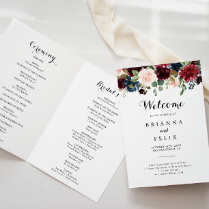 Herbst Rustikale Burgundy Kalligrafie geklappt Hoc Programm