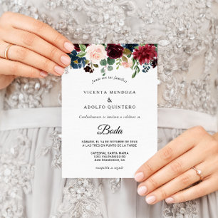 Herbst Rustikale Dazzling Burgund Hochzeit Einladung