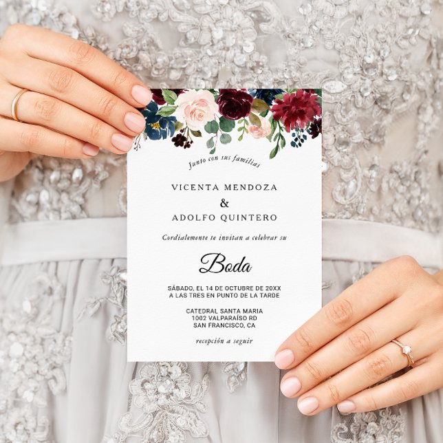 Herbst Rustikale Dazzling Burgund Hochzeit Einladung (Von Creator hochgeladen)