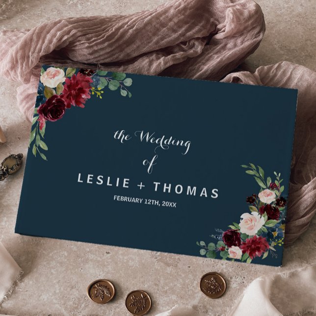 Herbst Rustikale Dazzling Burgund Hochzeit Gästebuch (Von Creator hochgeladen)