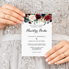 Herbst Rustikale Dazzling Burgund Spanische Hochze Einladung