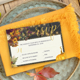 Herbst rustikale Ernte Stallholz Hochzeit RSVP