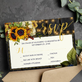 Herbst rustikale Ernte Stallholz Hochzeit RSVP Karte