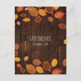Herbst Rustikale goldene Blätter Save the Date Ankündigungspostkarte