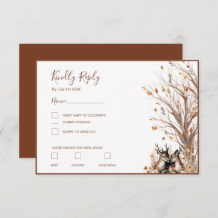Herbst Rustikale Hirschhochzeit RSVP Karte