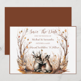 Herbst Rustikale Hirschhochzeit Save The Date