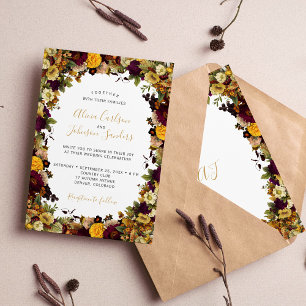 Herbst rustikale Hochzeit botanischer Blumen Einladung