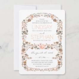 Herbst Rustikale Hochzeit im Waldgarten Einladung