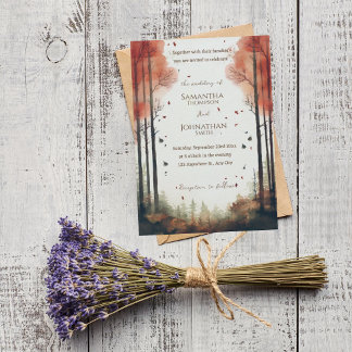 Herbst Rustikale Hochzeitseinladung Einladung