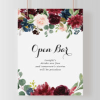 Herbst Rustikale Kalligrafie Hochzeit Open Bar Sig