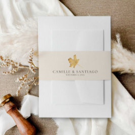 Herbst Rustikale Minimalistische Hochzeit Einladungsbanderole