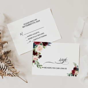 Herbst Rustikaler Dazzling Burgundy Wedding Rsvp