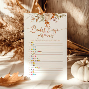 Herbst rustikales Brautparty Emoji pickgame