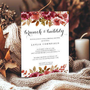Herbst Rustikales Brunch & Bubbly Brautparty Einladung