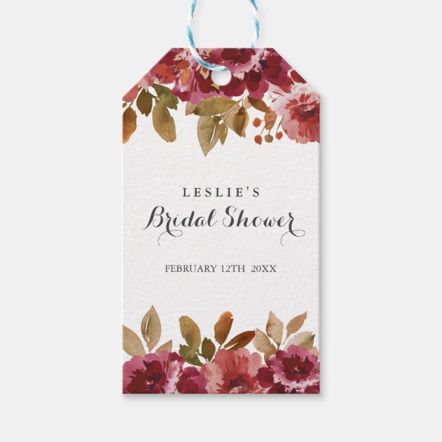 Herbst Rustikales Brunch & Bubbly Brautparty Geschenkanhänger (Vorderseite)