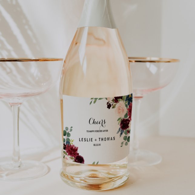 Herbst Rustikales Burgund Hochzeit Sparkling Weins (Von Creator hochgeladen)